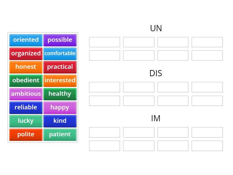 Prefixes Review Group Sort
