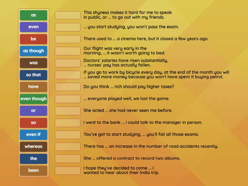 B2 grammar 4 - Match up