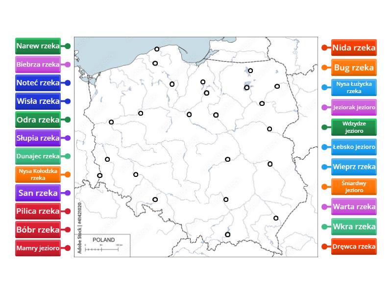 Rzeki I Jeziora W Polsce Quiz Rzeki i jeziora w Polsce - Labelled diagram