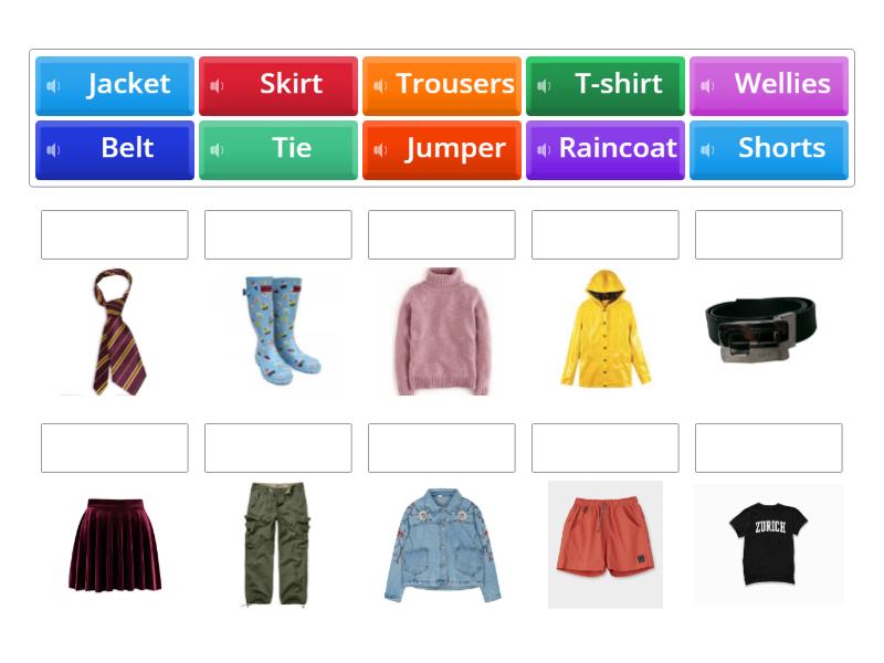 GE - FIFTH GRADE - VOCABULARY - CLOTHES - Une las parejas