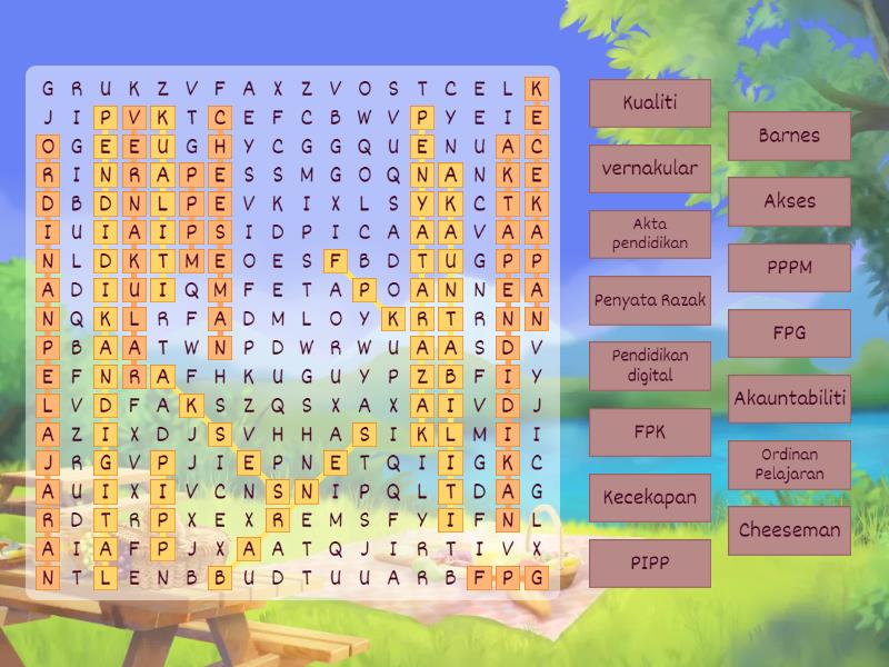 TEKA SILANG KATA EDUP3093 - Wordsearch