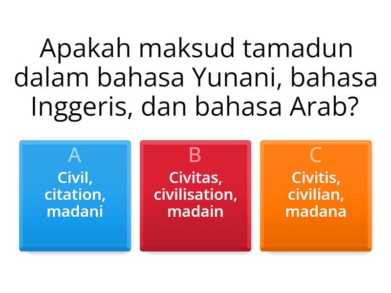 Tamadun Dunia dan Sumbangannya - Quiz