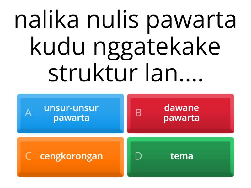 KUIS SOAL LATIHAN MATERI PAWARTA - Quiz