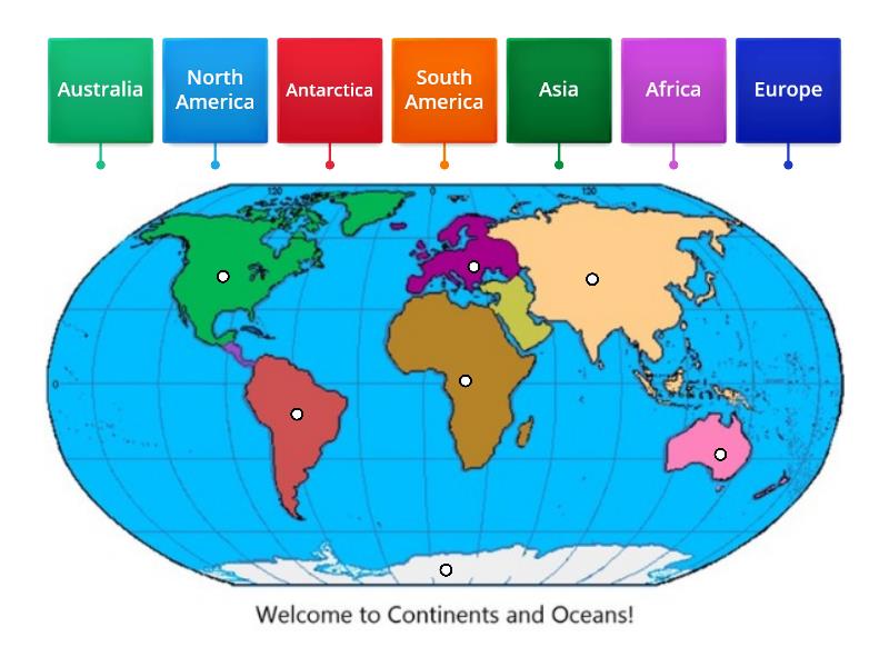 The 7 Continents - Labelled Diagram