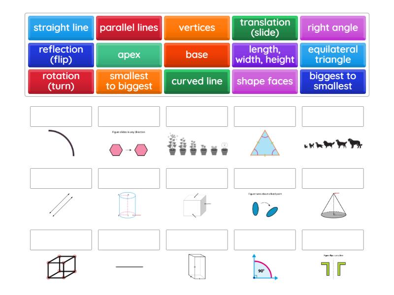 Shape and Space Words - Match up