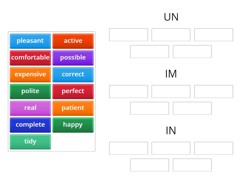 Negative prefixes - Group sort