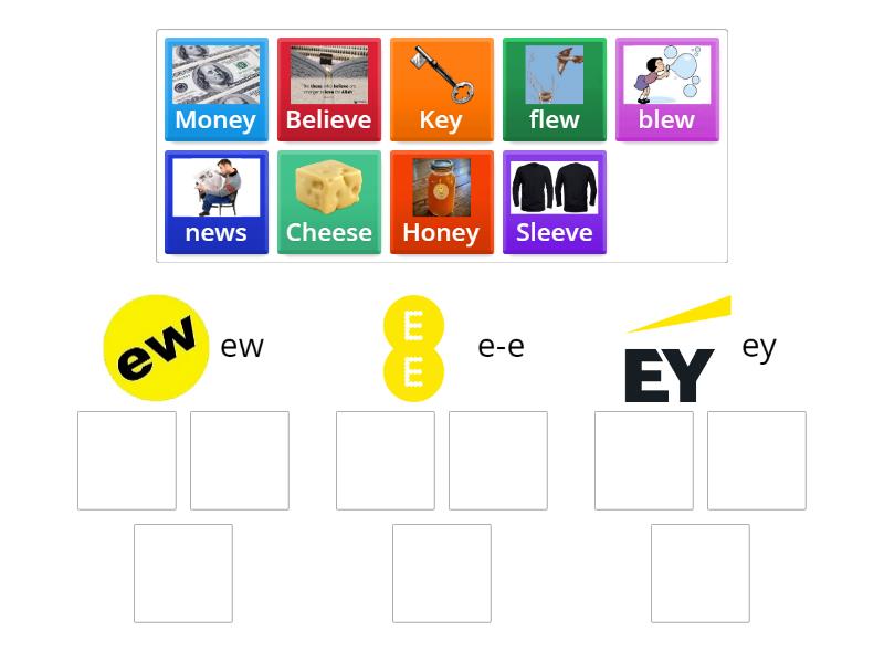 Vowel Digraphs ew, ue,ui - Ordenar por grupo