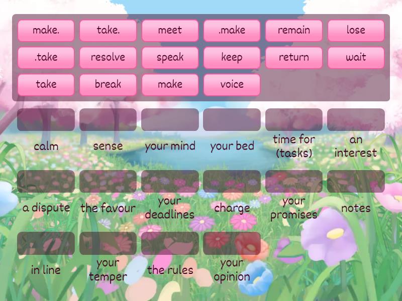 Verb + noun collocation Roadmap B2 Unit 1B Personalities - Match up