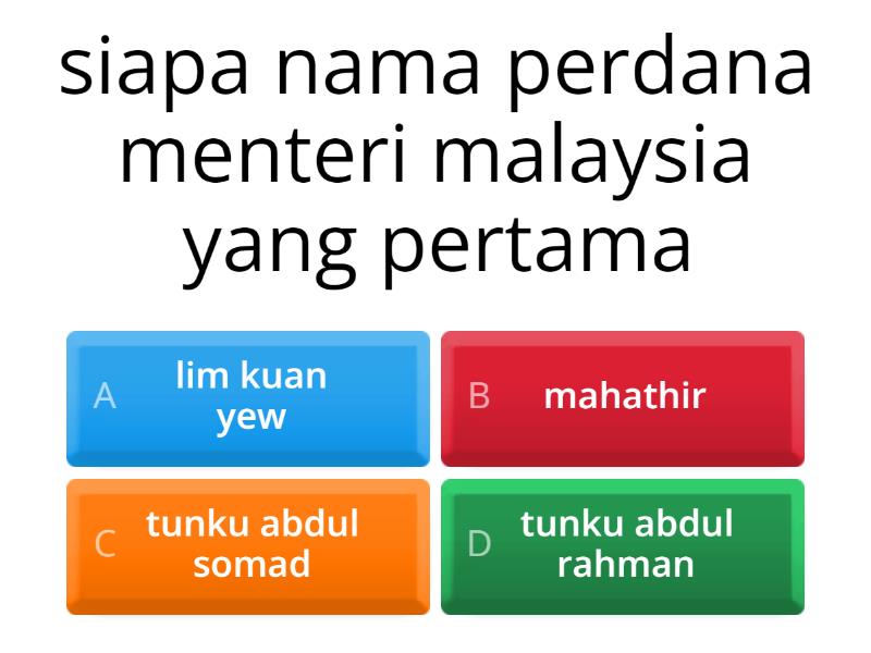 sejarah kemerdekaan malaysia - Quiz