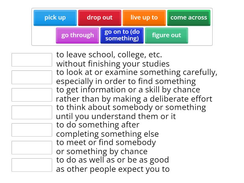 Phrasal Verbs - Match up