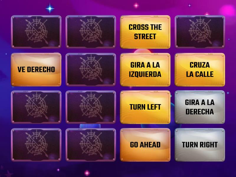 GIVING DIRECTIONS MEMORY GAME - Matching pairs