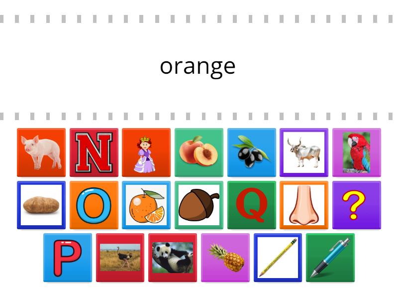 PHONICS: LETTER N - O - P - Q - Find the match