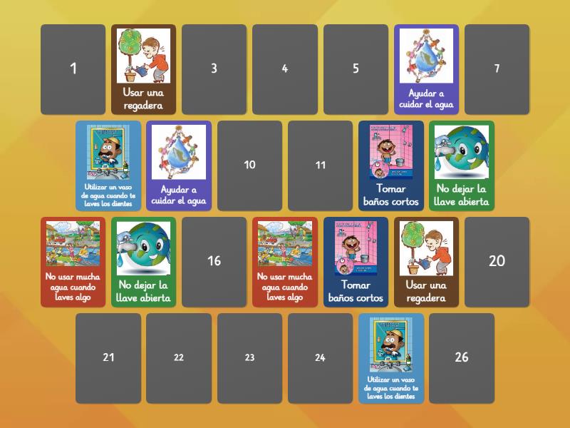 memorama del cuidado del agua - Matching pairs