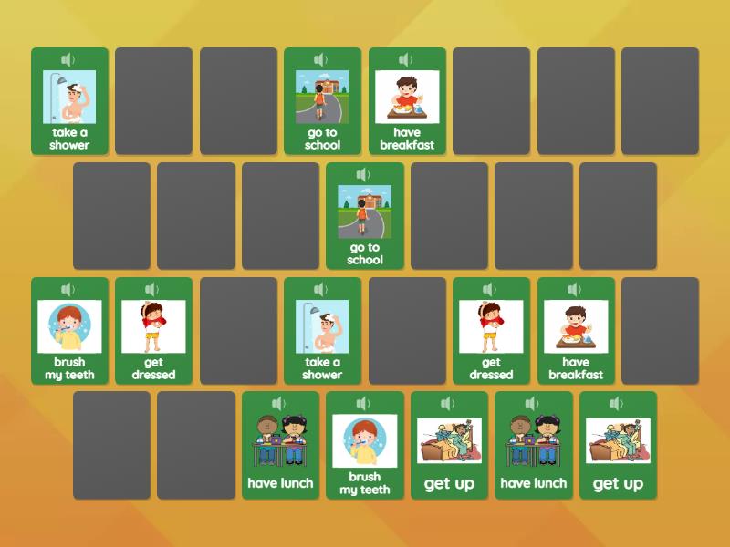 Daily Routine Activities - Matching pairs