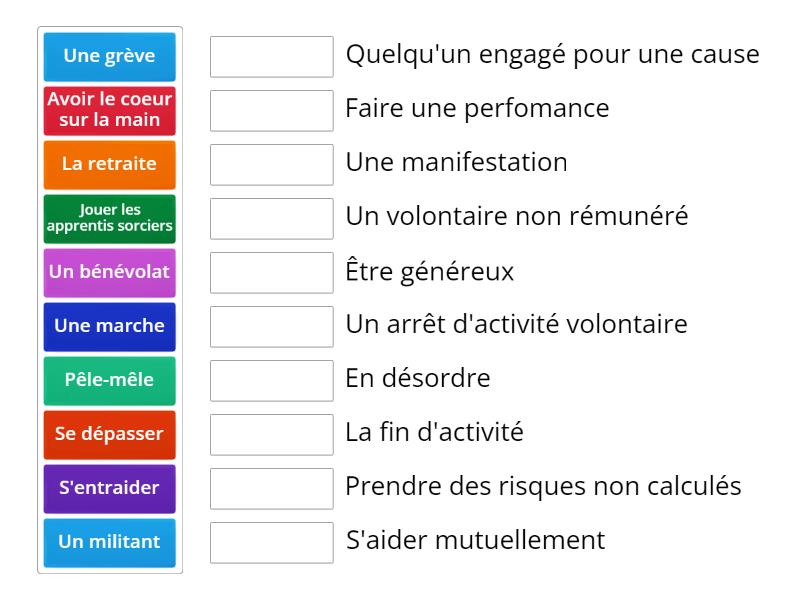 Unité 1 : champ lexical - Match up