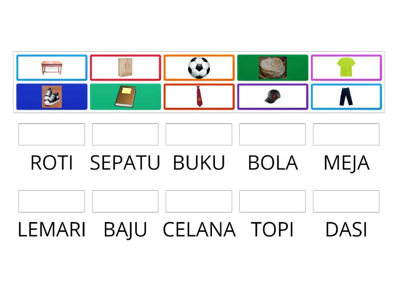 Pasangkan Gambar Sesuai Dengan Nama Benda(mengenal Nama Benda KELAS 1 ...