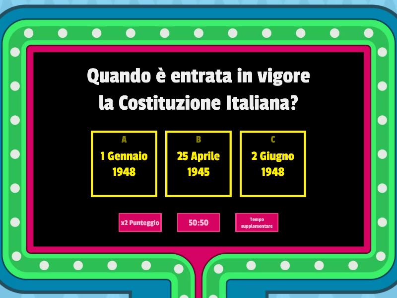 LA COSTITUZIONE ITALIANA - Gameshow Quiz