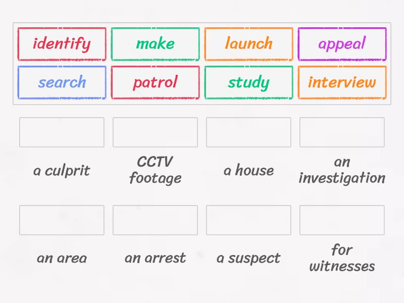 Collocations: police work - Match up