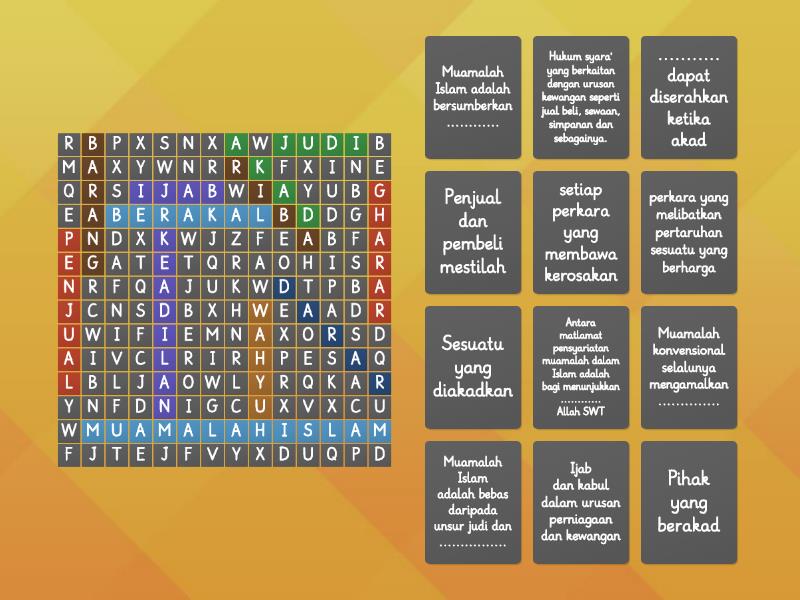 Konsep Muamalah Islam Wordsearch