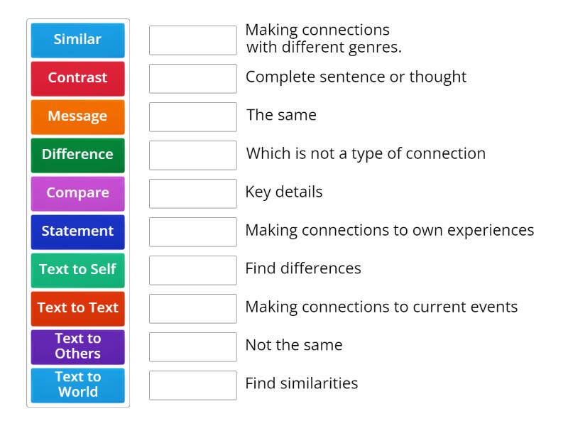 5.6 E Making Connections - Match up