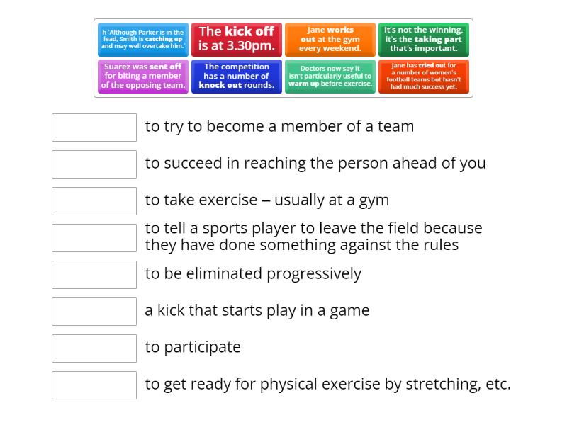 Sport multi-word verbs - Match up