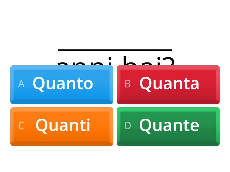 Quanto, Quanta, Quanti, Quante - Quiz