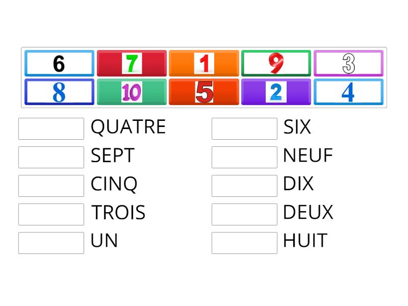 I NUMERI IN FRANCESE - Match up