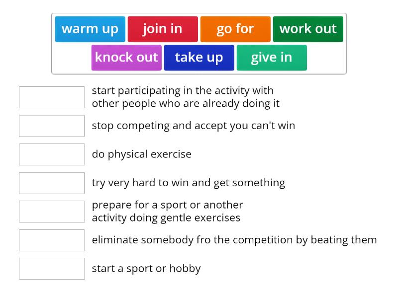 Gateway Sport Phrasal verbs - Match up