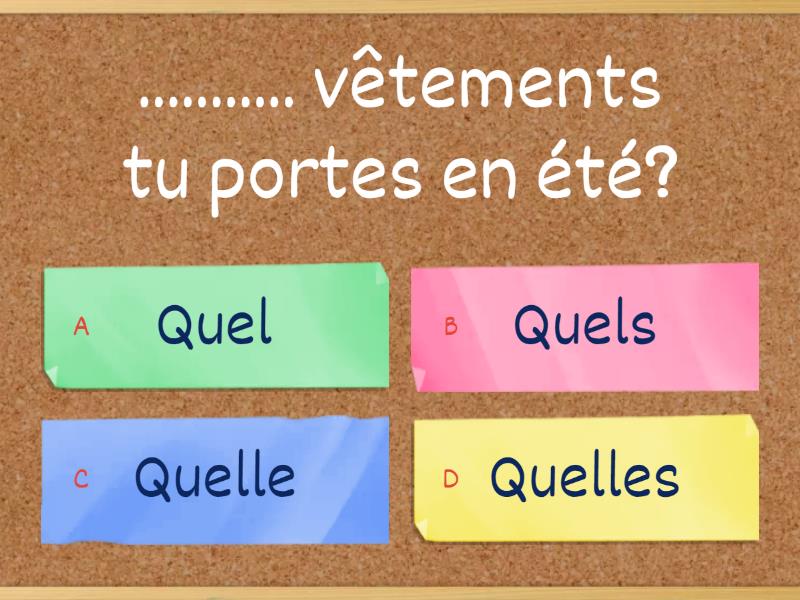 Quel, Quels, Quelle, Quelles - Quiz