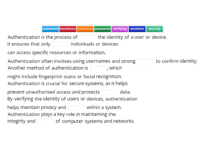 Authentification - Complete the sentence