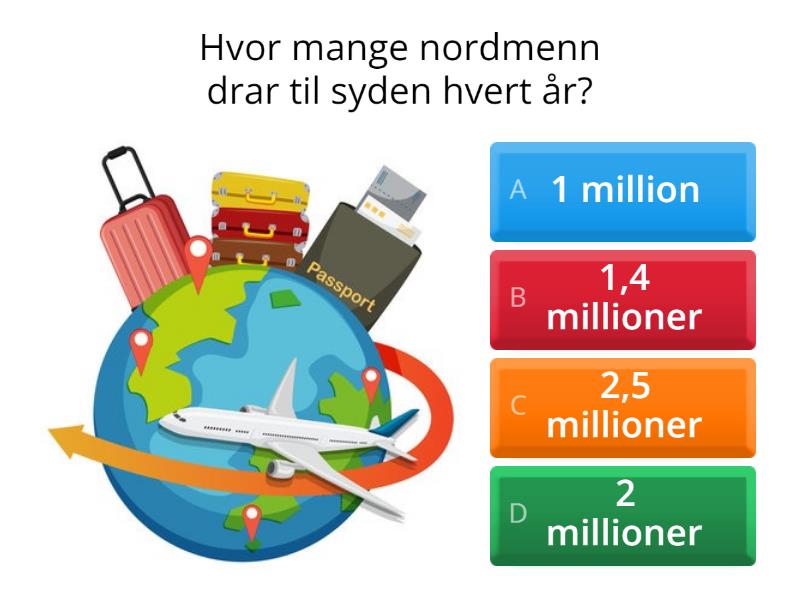 Oppgave 1 Nordmenn Bestiller Sommerferie - Quiz