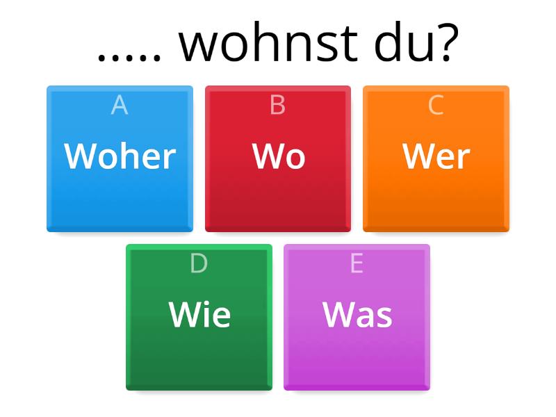 A1 Fragewörter - Quiz