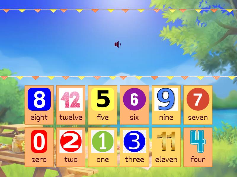 Identifying Numbers 0-12 - Find the match