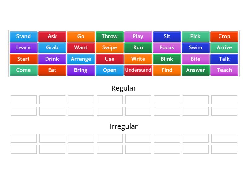 Regular and irregular verbs - Group sort