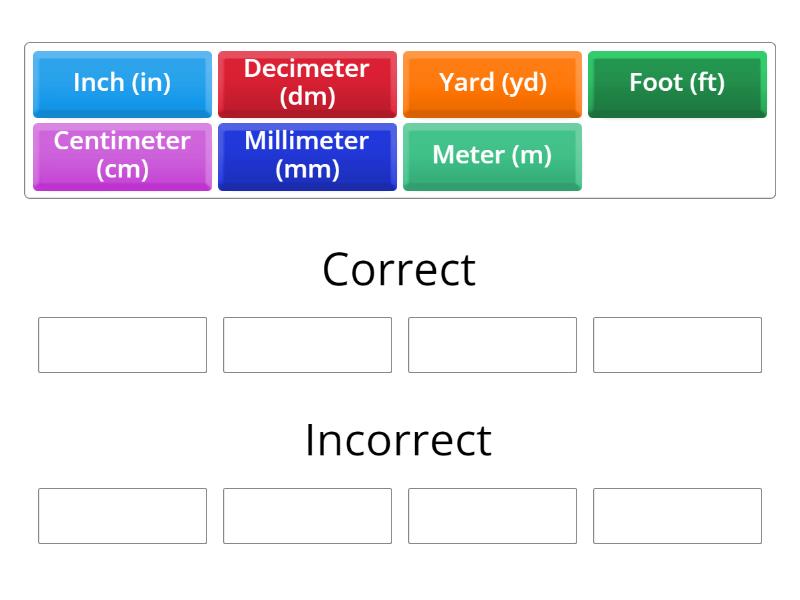 Common Unit of Measurements Used in Metric System - Ordenar por grupo
