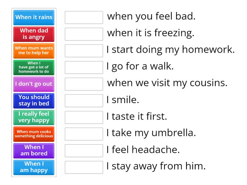 When sentences - Match up