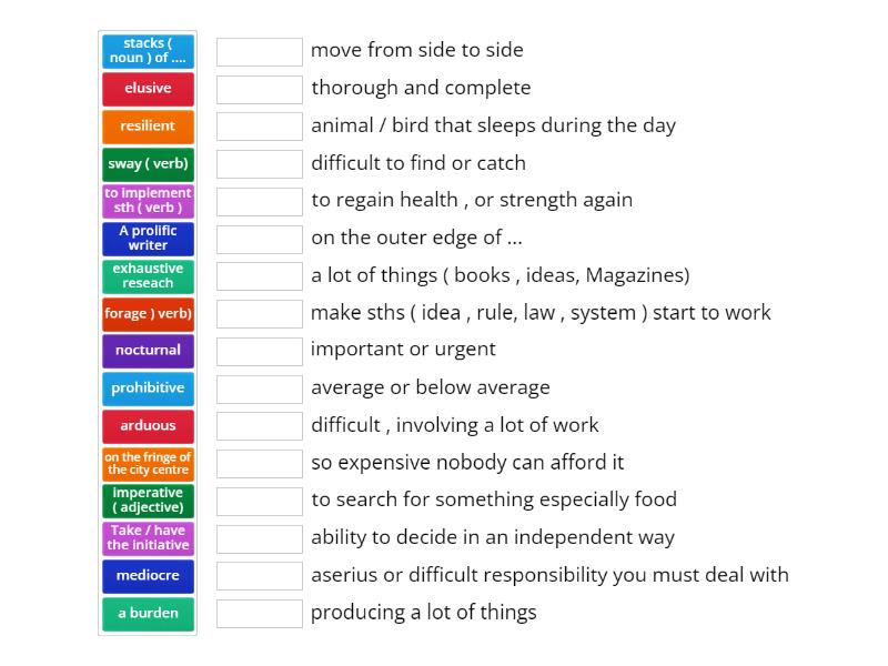 Context and Meaning 1 IELTS Vocabulary ( book) - Match up