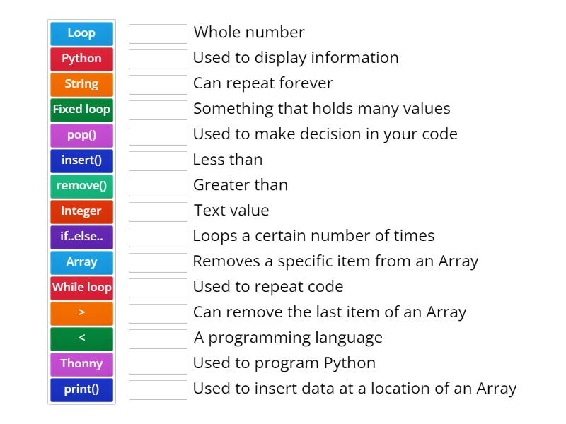 Python Revision - Match up
