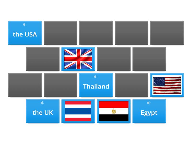 Family3 Countries Flags - Matching pairs