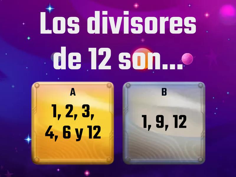 Múltiplos Y Divisores - Quiz