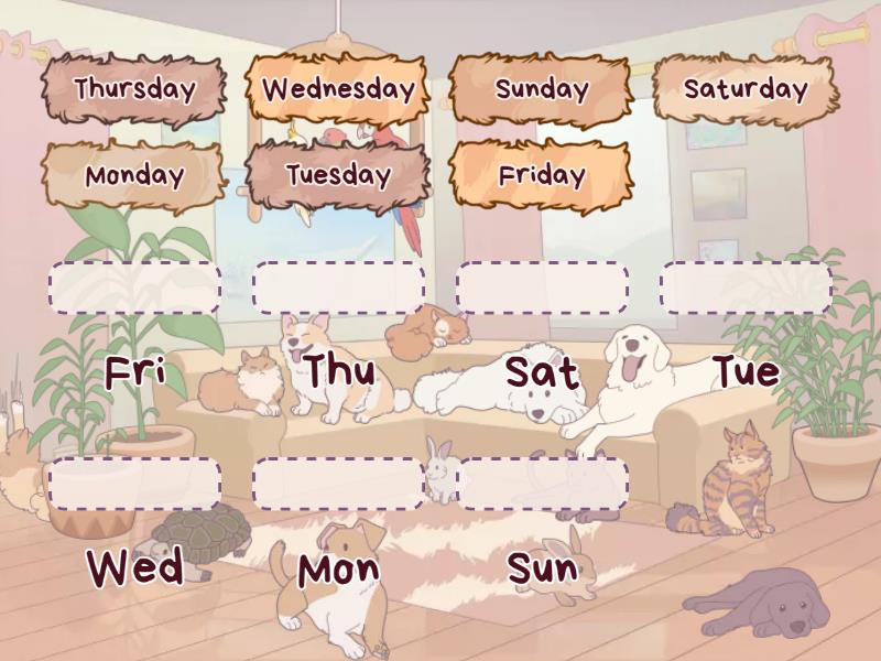 Days in a week abbreviation Match up