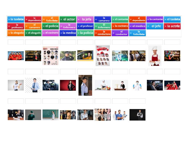 los profesionales 职业 Match up