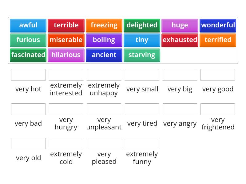 Extreme Adjectives - Match up