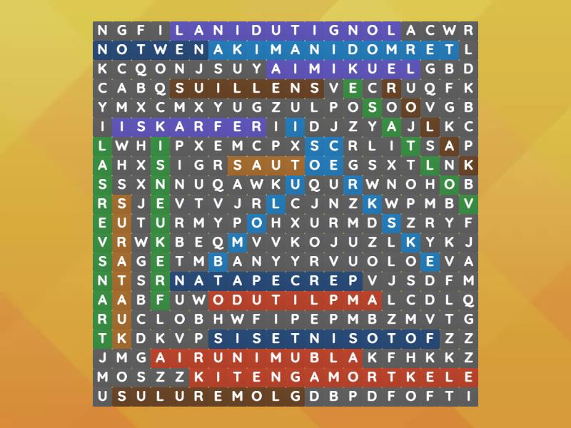 Number words science in reverse - Wordsearch