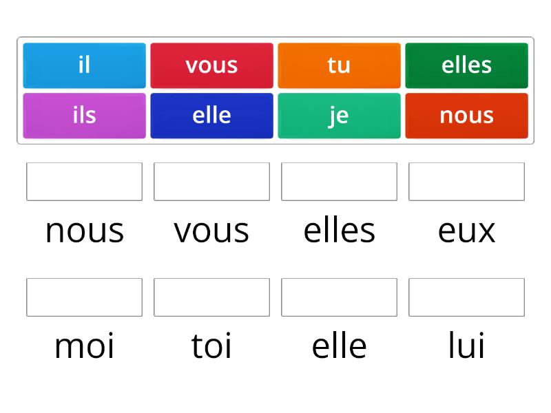 Les Pronoms Toniques Match Up