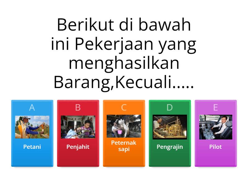 Jenis Pekerjaan Kelas 2 - Quiz