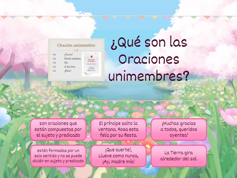 Estructura De Las Oraciones Unimembre Y Bimembre - Cada Oveja Con Su Pareja