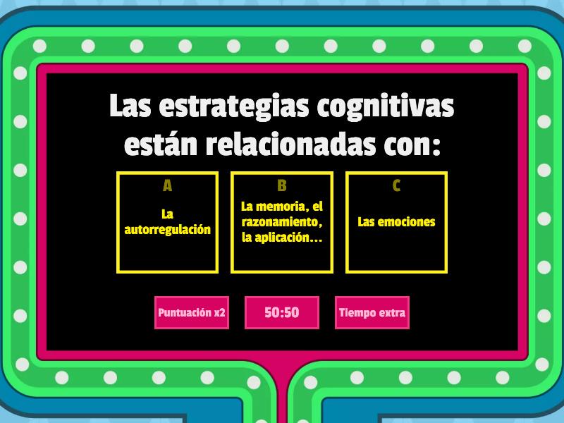 Repaso 1: Estrategias Cognitivas Y Metacognitivas - Concurso De Preguntas