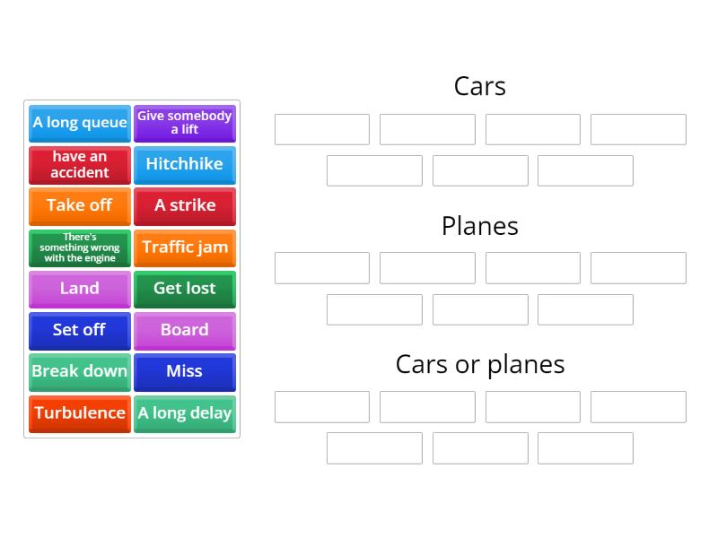 Travel collocations - Group sort