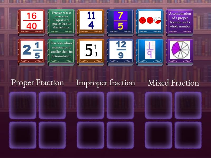 Types of fractions - Group sort